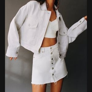 Zara Cream denim Skirt NWT